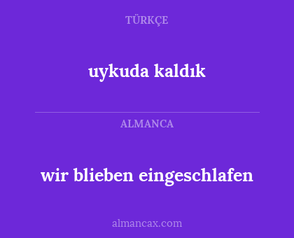 uykuda kaldık - wir blieben eingeschlafen