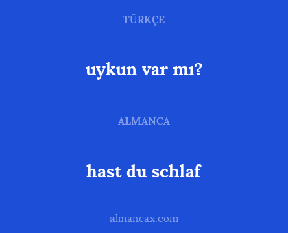 uykun var mı? - hast du schlaf