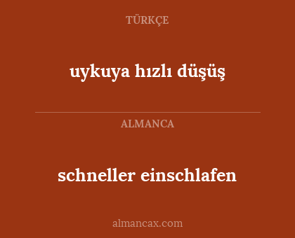 schneller einschlafen - uykuya hızlı düşüş
