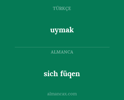 uymak - sich füqen