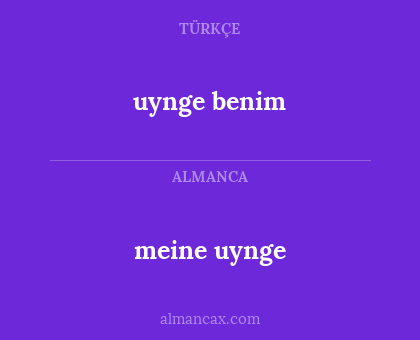 meine uynge - uynge benim