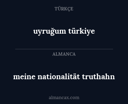 meine nationalität truthahn - uyruğum türkiye
