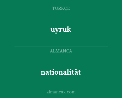 nationalität - uyruk