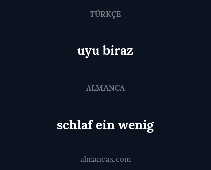 schlaf ein wenig - uyu biraz