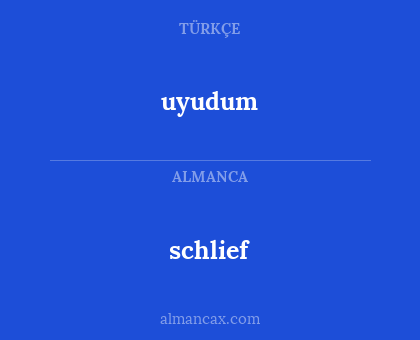 uyudum - schlief