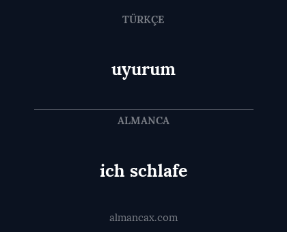 uyurum - ich schlafe