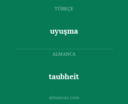 taubheit - uyuşma