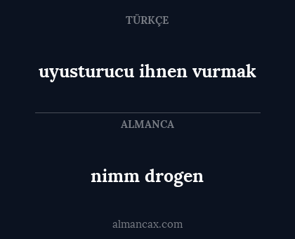 uyusturucu ihnen vurmak - nimm drogen