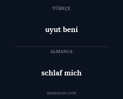 uyut beni - schlaf mich