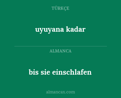 bis sie einschlafen - uyuyana kadar