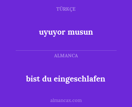bist du eingeschlafen - uyuyor musun