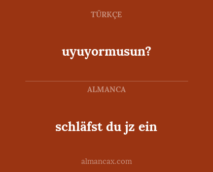 schläfst du jz ein - uyuyormusun?