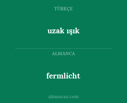 uzak ışık - fermlicht