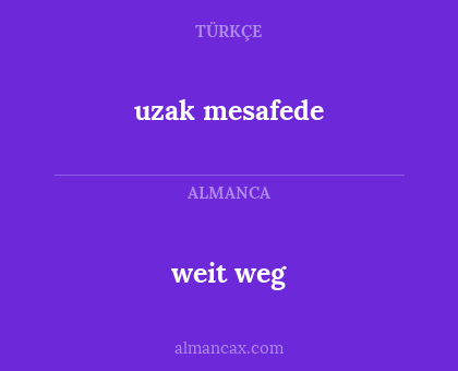 uzak mesafede - weit weg