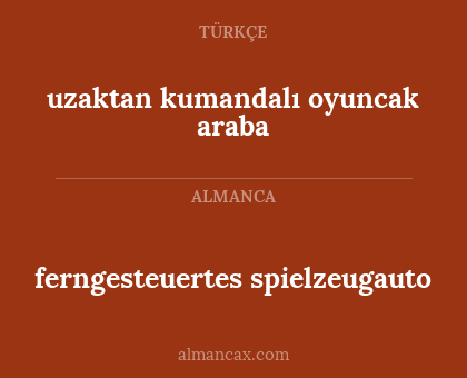 uzaktan kumandalı oyuncak araba - ferngesteuertes spielzeugauto