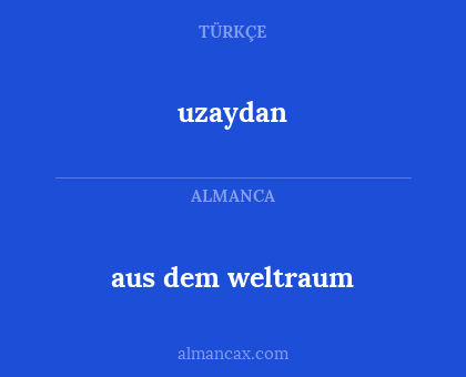 uzaydan - aus dem weltraum