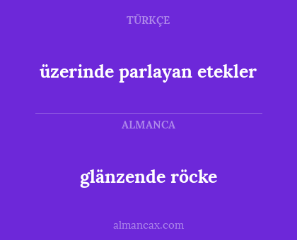 üzerinde parlayan etekler - glänzende röcke