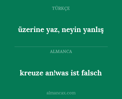 kreuze an!was ist falsch - üzerine yaz, neyin yanlış