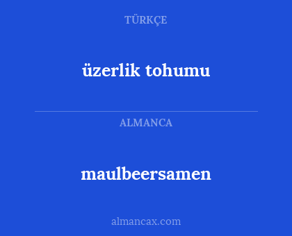 maulbeersamen - üzerlik tohumu