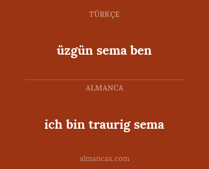 üzgün sema ben - ich bin traurig sema
