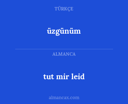 tut mir leid - üzgünüm