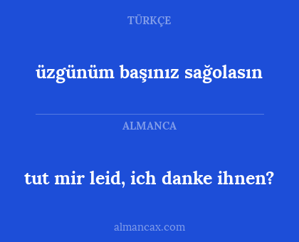 üzgünüm başınız sağolasın - tut mir leid, ich danke ihnen?