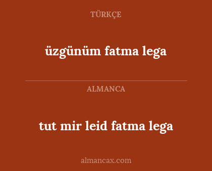 üzgünüm fatma lega - tut mir leid fatma lega