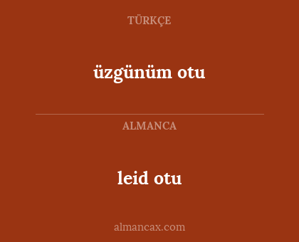 leid otu - üzgünüm otu