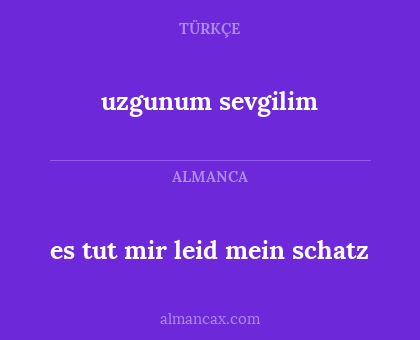 uzgunum sevgilim - es tut mir leid mein schatz