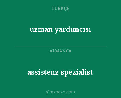 uzman yardımcısı - assistenz spezialist