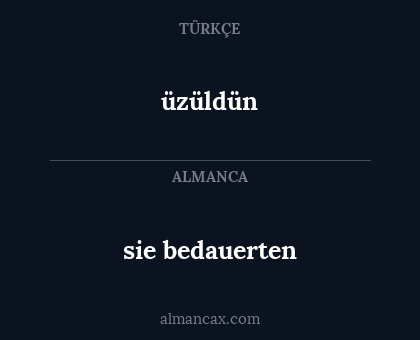 üzüldün - sie bedauerten