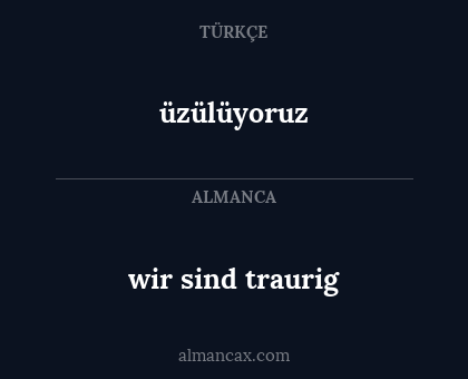 üzülüyoruz - wir sind traurig