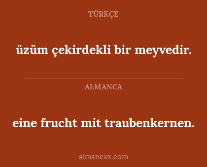 üzüm çekirdekli bir meyvedir. - eine frucht mit traubenkernen.