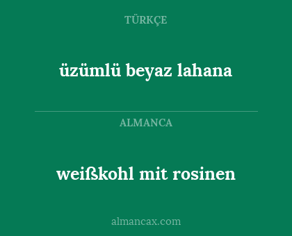 weißkohl mit rosinen - üzümlü beyaz lahana