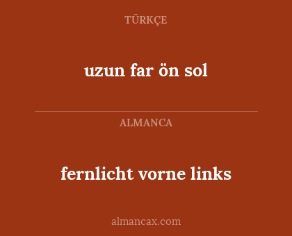 fernlicht vorne links - uzun far ön sol