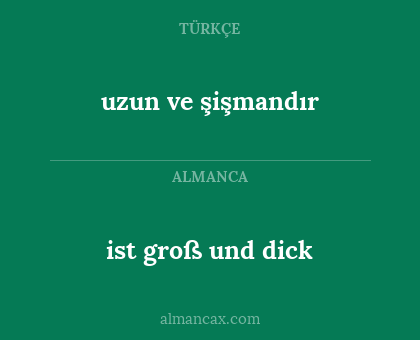 ist groß und dick - uzun ve şişmandır