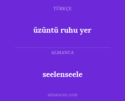 seelenseele - üzüntü ruhu yer