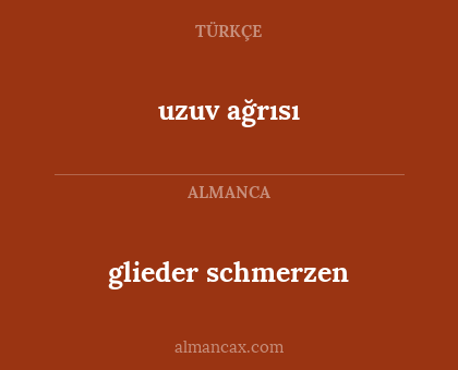 glieder schmerzen - uzuv ağrısı