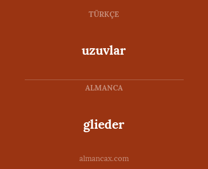 glieder - uzuvlar