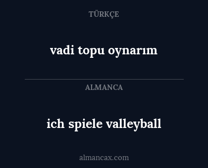 vadi topu oynarım - ich spiele valleyball