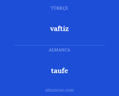 taufe - vaftiz