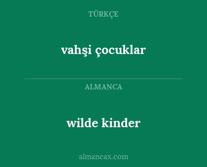 wilde kinder - vahşi çocuklar