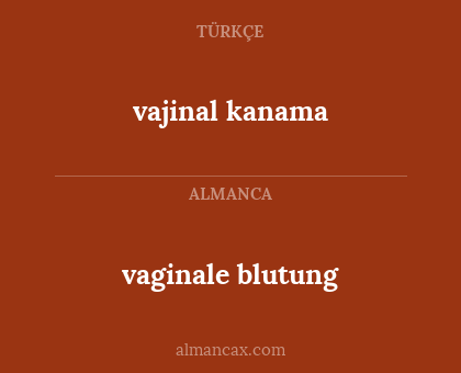 vaginale blutung - vajinal kanama