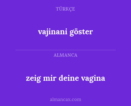 zeig mir deine vagina - vajinani göster