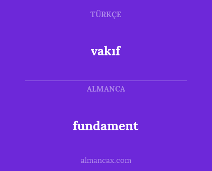 fundament - vakıf