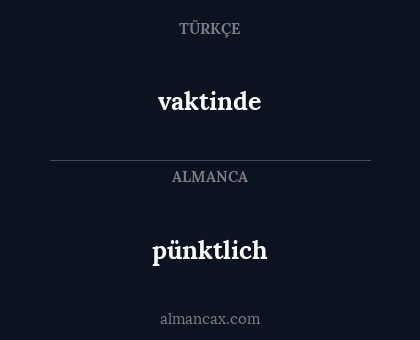 pünktlich - vaktinde