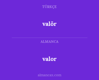valor - valör