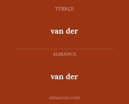van der - van der