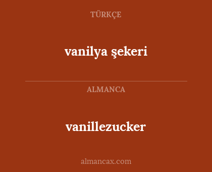 vanilya şekeri - vanillezucker