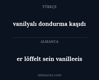er löffelt sein vanilleeis - vanilyalı dondurma kaşıdı